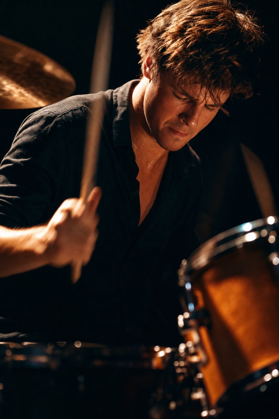 jeune batteur de jazz (illustration)